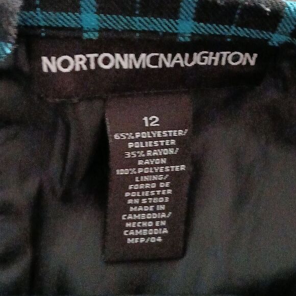 Norton McNaughton black turquoise fringe midi skirt Sz 12 - Picture 4 of 4